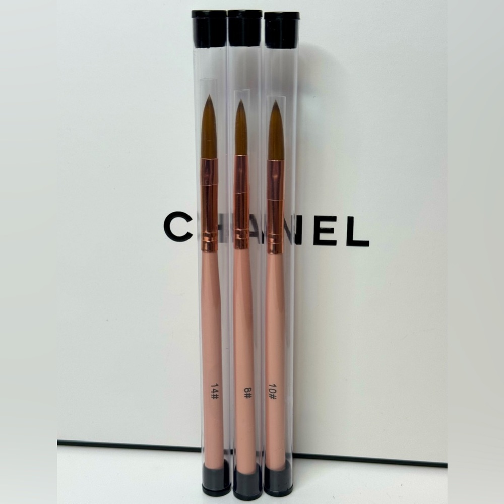 NWT 3PC Acrylic Nail Brushes-Blush/Nude/Pink